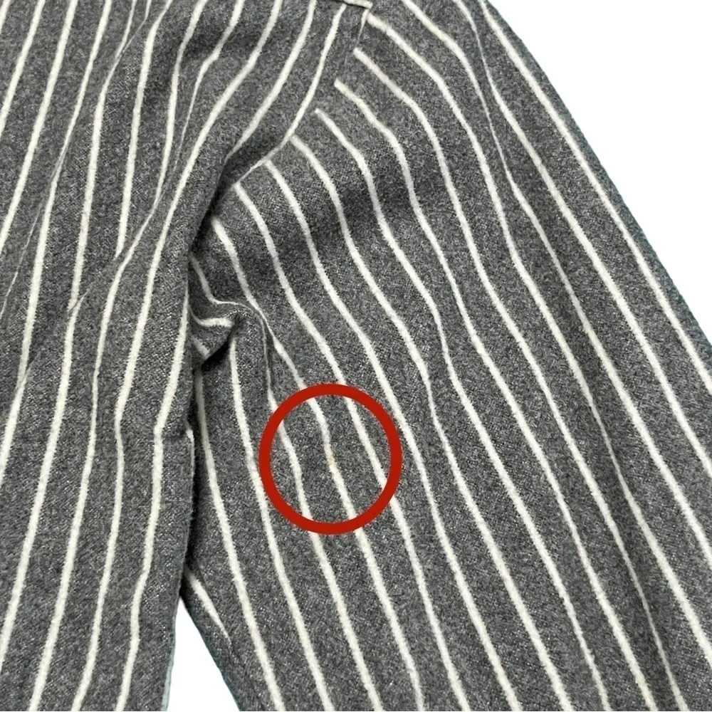 Madewell Grey & White Westward Striped Flannel Shirt Size Small
